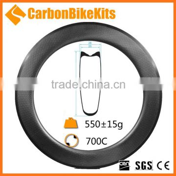 OEM logo CBK Toray carbon bicycle rim dimple carbon tubular 25mm wide 80mm deep