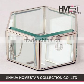 High quality new arrival hexagon elegant glass jewelry box                        
                                                Quality Choice