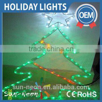 2D Led Christmas Tree Rope Light with a White Star on Top