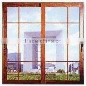 Wood grain aluminum casement window
