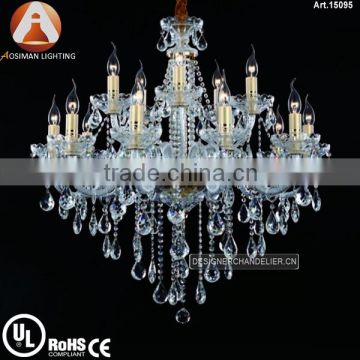 15 Light Modern Chinese K9 Crystal Lamp with Clear Crystal