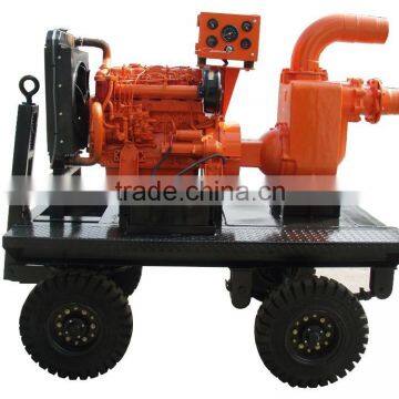 trailer type diesel engine drive self priming water pump set