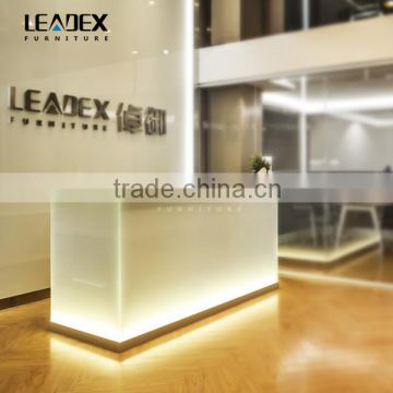 elegant and simple design office furniture receptiion desk with LED lights
