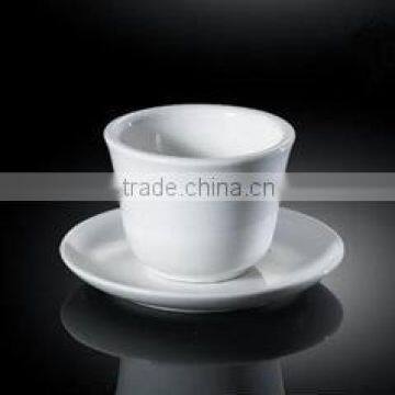white color ceramic tea cup without handle & saucer H3036