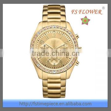 Gold Uomo Strass Male Uhren/Watches Stainless Steel