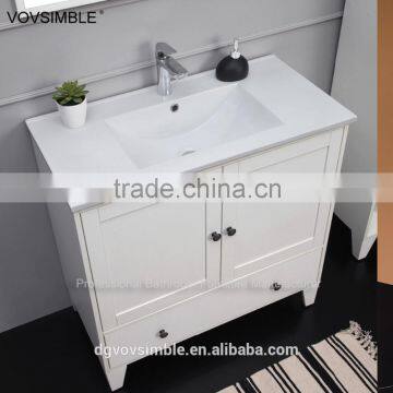 cheap high quality floor stand antique bathroom vanity with porcelain basin