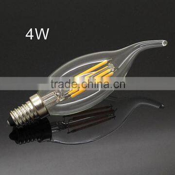 Dimmable LED Filament 4w E14 Candle Bulb 2w 4w 6w with CE RoHS