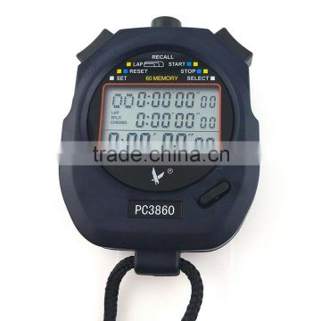 Handheld Large Screen 60 split recallable memory Sports stopwatch Timer PC3860