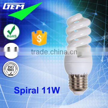 Factory Price Mini 9MM T3 Full Spiral 11W 6400K CFL Energy Saving Lamp
