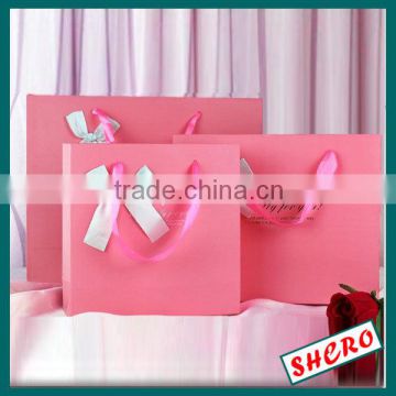 deluxe brand printing paper gift bag with bowknot