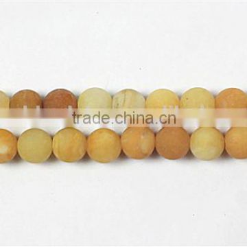 Yellow Jade Frosted Plain Rounds