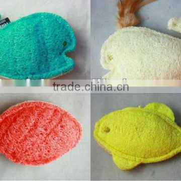 organic cat toy loofah fish