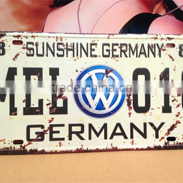 Custom metal sign car license tinplate advertisement decorative painting