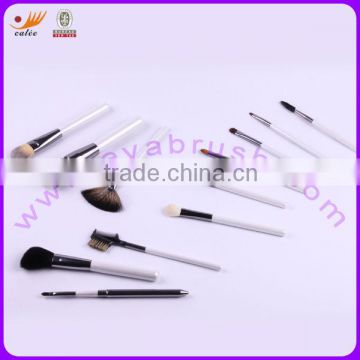 Latest Fashion Pearl White Travel/Portable Cosmetic Brush Set with Real Hair & Nylon hair