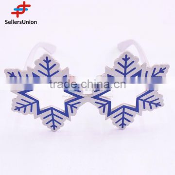 No.1 yiwu exporting commission agent wanted Blue Snowflake Shaped Cute Eyewear Party Glasses