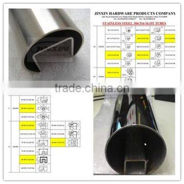 high quality 304/316 stainless steel round handrail pipe slot pipe/tube