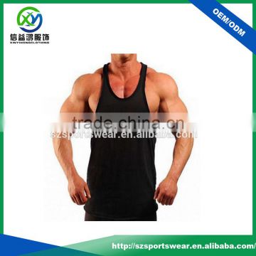 High Quality Low Cutting Muscle Bamboo Fitness men's Singlet In Black
