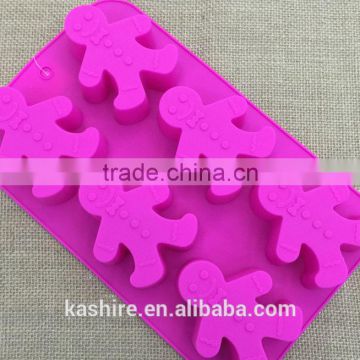 Wholesale High Quantity Eco-friendly Snow doll shape silicone chocolate mould,soap mold,diy cake mould