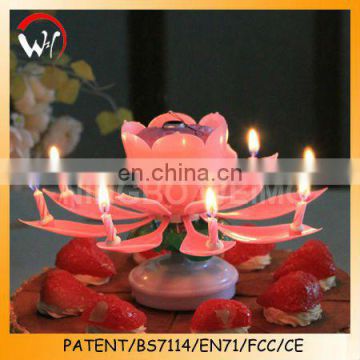 happy birthday rotating amazing musical lotus flower candle