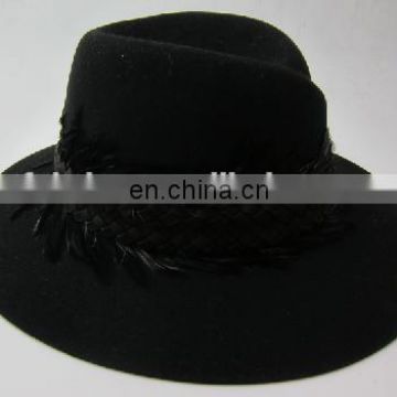 Feather fedora hat
