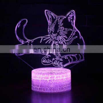 Wholesale factory customized bedroom 3d led night light lamp with touch controller