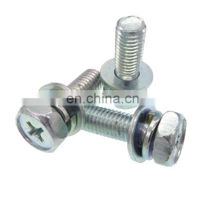 M5 zinc plated hex socket sem combination screws