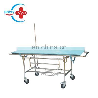 HC-M019 low price Stainless steel Stretcher with Four Castors for hospital medical ambulance emergency