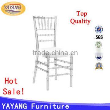 Cheap price fabric hotel restaurant plastic acrylic transparent clear resin chiavari chair cushions