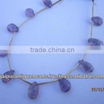 Amethyst Facted almond beads gemstone