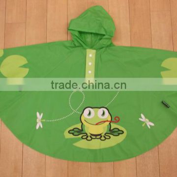 Frog Design Waterproof Hooded Children Raincoat
