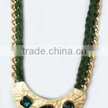 New Arriving Style Casting and Cotton thread Fashion Jewelry Necklace