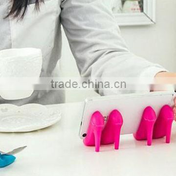 Charming silicone high-heel shoe mobile phone holder