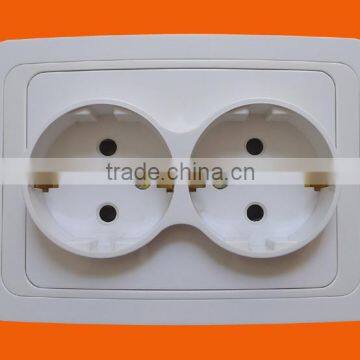 European style flush mounting schuko socket outlet double (F2210)