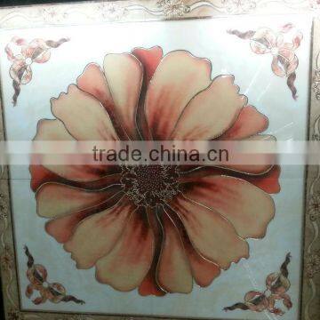 polished golden carpet tile with flower 60x60x4pcs/6pcs