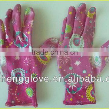 JSN1521, Nitrile Coated Gloves , disposable nitrile gloves; colored nitrile gloves, garden gloves