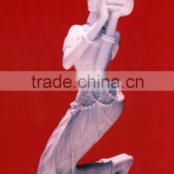 Woman Holds Bottle Marble Statue Hand Sculpture Carving Stone For Gift
