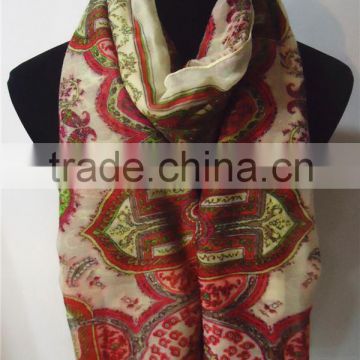 Cotton and Polyester Blending Printed Scarf