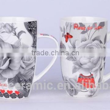 14oz Vintage flowers coffee mugs