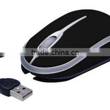 stylish and portable Mini optical wired mouse with embedded calbe