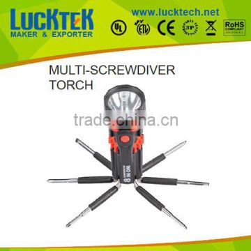 LUCKTECH 2015 TOP SELL 8 IN 1 CAR multi-screwdriver torch