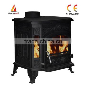 Modern style antique cst iron solid fuel stove