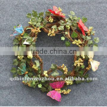 15'' Artificial Decorative Christmas Butterfly Wreath
