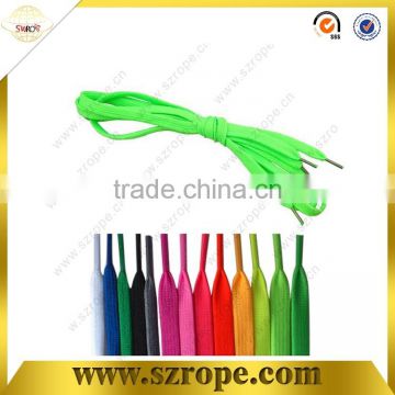 High quality cheap flat orange polyester shoelaces