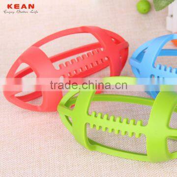 Latest design silicone baby teething toy rugby teether