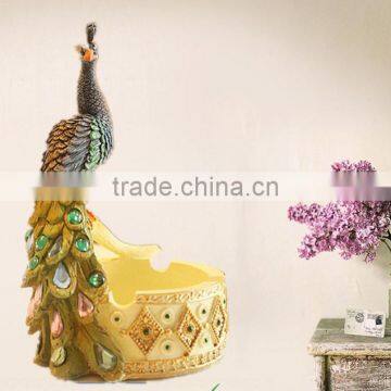 Decoration Fashion Design Peacock Type Resin Handcraft Ashtray Made In China