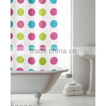 Multi Spots - Modern Bathroom Shower Curtain With Rings 180 x 180cm