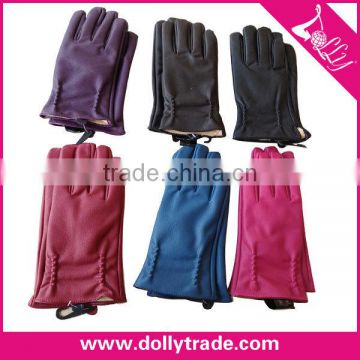 6 Colors Fashion PU Women Winter Leather Gloves