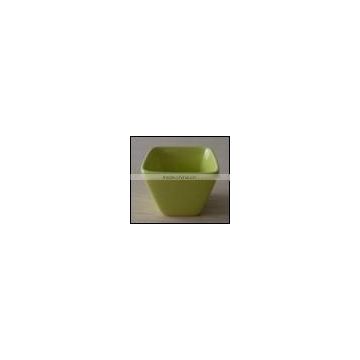 green color square shape stoneware bowl