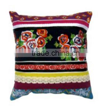 Fashion Laces and Multi Patched with Heavy Embroidered Cushion Cover