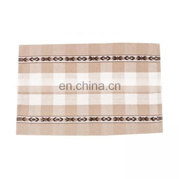 Home decor living room cotton and polyester fabric carpet anti-slip check pattern floor mat
